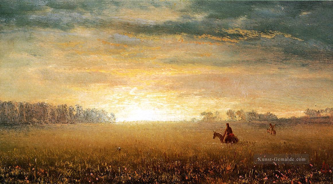 Sonnenuntergang des Prairies Albert Bier Ölgemälde